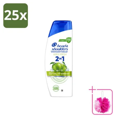 Productafbeelding van 25 x Head & Shoulders 2-in-1 Anti-roos Shampoo Apple Fresh 300 ml - Voordeelverpakking - 25 stuks