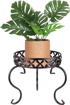 Image de Grand support à plantes en métal brun