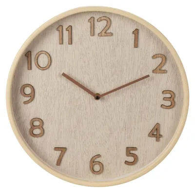 Image de Horloge mural en bois, design moderne, 38 cm
