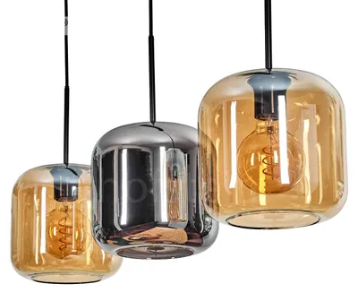 Produktbild von Pernate Pendellampe aus Metall/Glas in Schwarz/Bernstein/Chromfarben