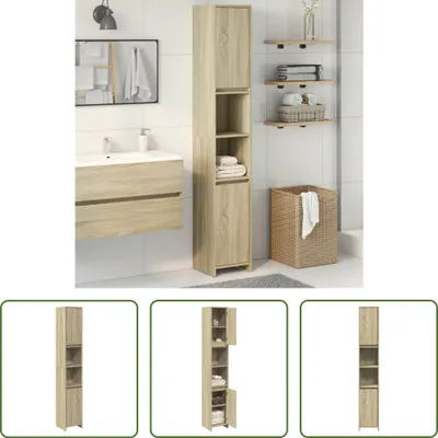Produktbild von The Living Store Badezimmerschrank Sonoma-Eiche 30x30x183,5 cm Holzwerkstoff
