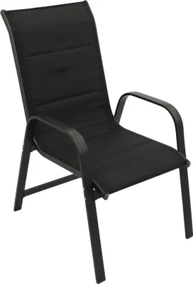 Produktbild von TPFGarden STAPELSESSEL Hochlehner Ashford - 2er-Set Gartenstuhl mit Gestell aus Aluminium dunkelgrau, Bespannung Textilgewebe schwarz mit eingearbeiteter Polsterung, BxTxH: 55x75x100 cm