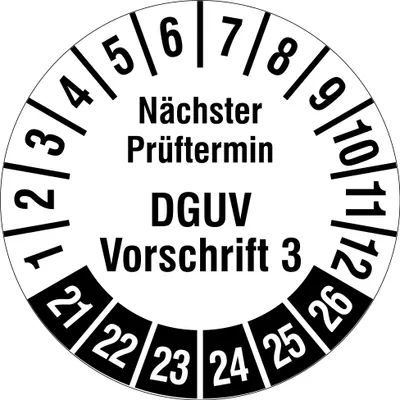 Produktbild von 500 Prüfetikett Nächster Prüftermin DGUV Vorschrift 3 21-26