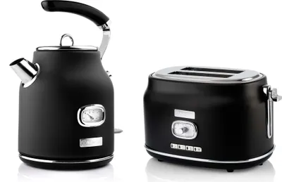 Produktbild von Westinghouse Retro Wasserkocher + Toaster 2 Schlitze - Schwarz