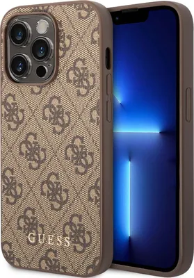 Produktbild von Guess Pouzdro 4G Metal Gold Logo iPhone 14 Pro Max Brown