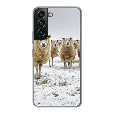 Produktbild von MuchoWow® Handyhülle Schutzhülle Hülle für Samsung Galaxy S22 Schafe - Wolle - Schnee Silikon Softcase Handy Hülle - Mobiltelefonhülle