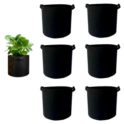 Produktbild von Pflanzsack aus Vliesstoff, 6 Stück, für Tomaten, Kartoffeln, Gemüse, Garten, Blumen, Balkon, Gewächshaus