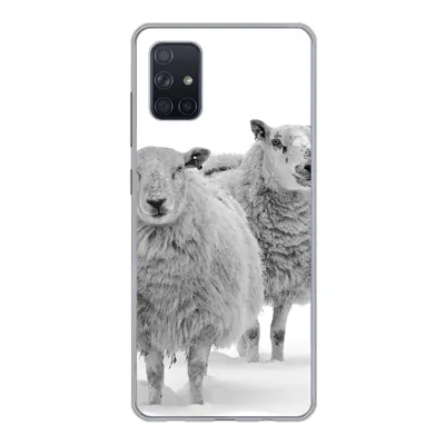 Produktbild von MuchoWow® Handyhülle Schutzhülle Hülle für Samsung Galaxy A71 Schafe - Schnee - Weiß Silikon Softcase Handy Hülle - Kartenbesitzer
