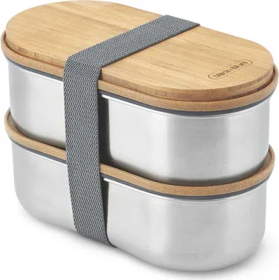 Image de Boîte à repas Black+Blum - Bento, acier et silicone, 2 x 500 ml
