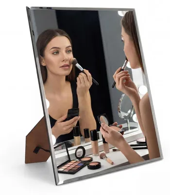 Image de Miroir de maquillage et de table, dimensions 33 x 26,9 cm, avec fixation murale
