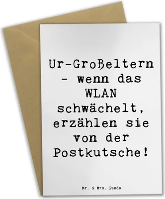 Produktbild von Mr. & Mrs. Panda Grußkarte Spruch Ur-Großeltern Geschichten - Weiß - Geschenk, Anekdoten, Handarbeit, hochzeitskarten, Ahnen, Weihnachten, Humor, Familie, Grußkarten
