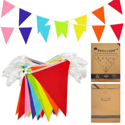 Immagine prodotto di Omgoods - Striscione multicolore da 30 metri per feste di compleanno e celebrazioni