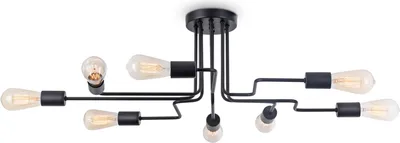 Produktbild von Maytoni Gilbert Deckenleuchte T532CL-08B 8xE27, Schwarz, aus Metall, exkl. Leuchtmittel