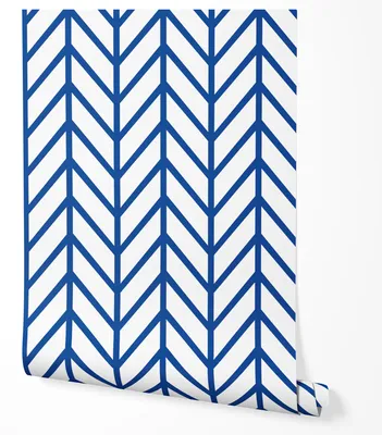 Zdjęcie produktu dla Tapeta Samoprzylepna Geometria Granatowe Linie Zygzaki Do Sypialni Salonu 10m x 0.5m