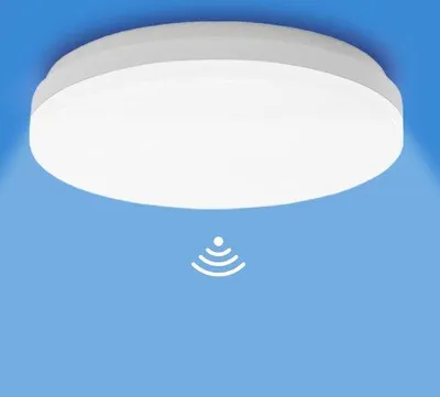 Image de Plafonnier LED pour salle de bains avec détecteur de mouvement, 18 W, 4000 K, 1440 lm, étanche IP44, 5 lumières, microcapteur
