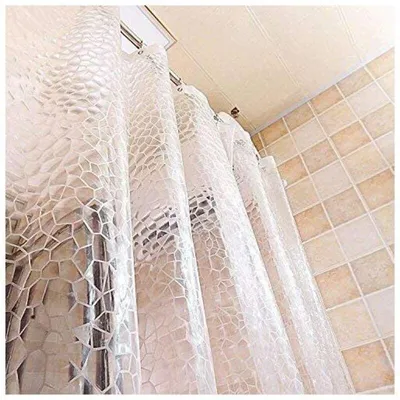 Imagen del producto de Cortina de ducha de EVA gruesa, 120 x 200 cm, impermeable y resistente al moho, semitransparente