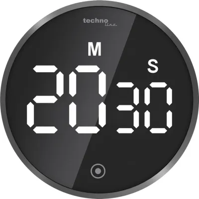 Produktbild von Technoline KT 600, Digitaler Küchentimer, Schwarz, LCD, 77 mm, 26 mm, 77 mm