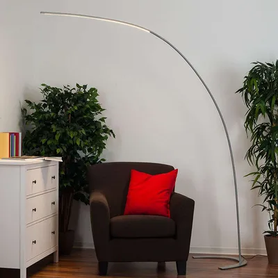 Produktbild von Lindby Modern Moderne Bogenlampe aus Aluminium inkl. LED und Dimmer - Piegato Dimmer / Dimmbar / Innenbeleuchtung / Wohnzimmerlampe / Schlafzimmer Stahl /Kunststoff Länglich / (nicht austauschbare) LED Max. 1 x 18 Watt