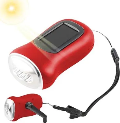 Zdjęcie produktu dla 2 sztuki: Latarka ręczna - Latarka z sznurkiem - Oświetlenie awaryjne - Latarka LED z korbką i dynamo - Zestaw awaryjny na wypadek braku prądu - Mini latarka - Ładowana ręcznie - Latarka z korbką i panelem słonecznym - Zasilana ręcznie i energią słoneczną