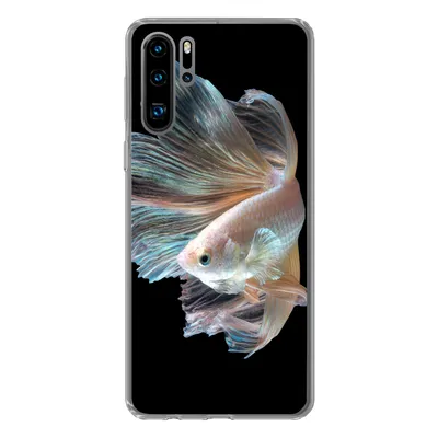 Produktbild von MuchoWow® Handyhülle Schutzhülle Hülle für Huawei P30 Pro Fisch - Schwanz - Schwarz Silikon Softcase Handy Hülle - Schutzdeckel