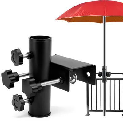 Produktbild von Metallischer Sonnenschirmhalter für Balkon – Verstellbarer Sonnenschirmständer