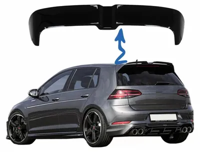 Imagen del producto de Spoiler trasero, alerón, deflector de viento para VW Golf 7, modelos 2012-2017, versión GTI, diseño OETT, color  brillante.