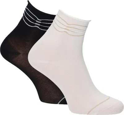 Produktbild von Söckchen mit glänzenden Streifen 2-er Pack black.ivory-39.42