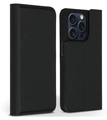 Produktbild von Accezz Premium Leather Slim Klapphülle iPhone 15 Pro - Schwarz