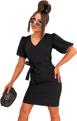 Produktbild von Damen Mittellanges Kleid; Schwarz/L/40