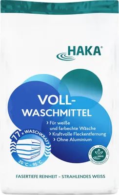 Produktbild von HAKA Vollwaschmittel 3kg Pulver Universalwaschmittel ohne Aluminium