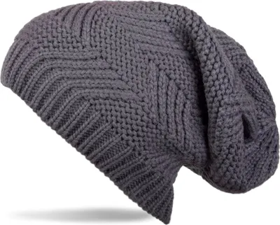 Produktbild von styleBREAKER Uni Beanie Strickmütze mit Struktur Muster, Mütze gestrickt, Einfarbig Uni Winter 04024017