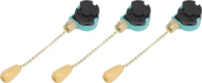 Obrázok produktu pre 3 ks stropné svetlo Pull Chain Switch 3 rýchlosti 4 drôtové stropné ventilátory lampy prepínač pre stropné svietidlo ventilátor lampy nástenné svietidlo zlato