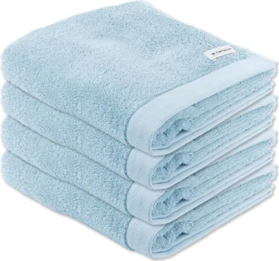 Produktbild von TOM TAILOR Handtuch, 4er Pack - Color Bath Towel, Frottier, Baumwolle Hellblau 50x100cm