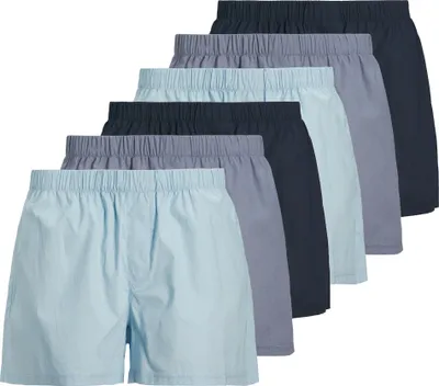 Produktbild von JACK&JONES Herren Web-Boxershorts, 6er Pack - JACMILANO WOVEN BOXERS 6 PACK , Baumwolle Blau/Dunkelblau XL
