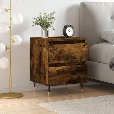 Produktbild von The Living Store Nachttisch Räuchereiche 40x35x50 cm Holzwerkstoff