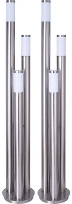 Produktbild von 2er Set Stehlampe, Edelstahl silber, 3-Säulen, H 170 cm
