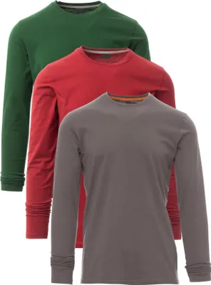 Produktbild von Mivaro Herren 3er Pack Langarmshirts aus Baumwolle - Longsleeve mit Rundhals, leicht anliegend, feinmaschiges Gewebe, Größen S bis 5XL