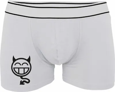 Produktbild von Boxershorts - Mann - Boxer-0023-man-white-v-L - weiß - L - vorn - TEUFELCHEN - lustiges Motiv - Spruch - Unterwäsche - Unterhose - Freizeit - lustig