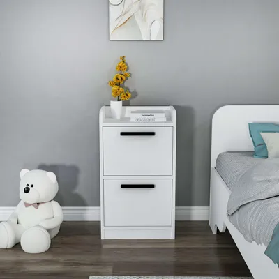 Obrázok produktu pre Skye Decor, Luses - White, nočný stolík, biely, 100 % MELAMÍNOM POTRIEBOVANÁ DOSKA, 45 x 79,4 x 29,6 cm