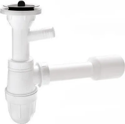 Produktbild von AKCES Flaschenabfluss-Spülbecken-Siphon 32 mm mit Waschmaschinenanschluss 19131