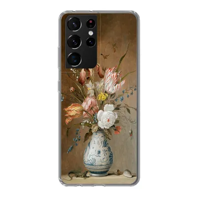 Produktbild von MuchoWow® Handyhülle Schutzhülle Hülle für Samsung Galaxy S21 Ultra Stilleben mit Blumen - Alte Meister - Malerei Silikon Softcase Handy Hülle - Mobiltelefon