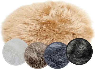 Echtes Schaffell-Stuhlkissen in verschiedenen Farben: Weiß, Taupe, Schwarz,grau, Cognac
