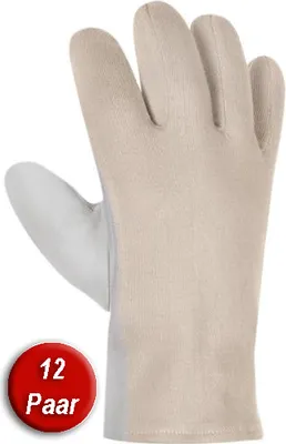 Produktbild von Nappaleder-Handschuh mit Trikotrücken Pack = 12 Paar Gr.10