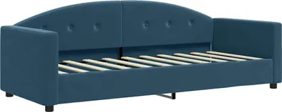Zdjęcie produktu dla VidaXL 354128, sofa rozkładana, Niebieski, Pianka, Metal, Poliester, Poli drewno, Drewno, 2220 mm, 900 mm