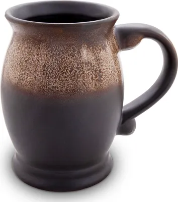 Produktbild von Original Bunzlauer Keramik 650ml Bierkrug Humpen mit Henkel Ø9,3 cm, H14,2 cm Nachbildung ZACIEK braun