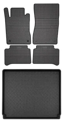 Zdjęcie produktu dla Dywaniki gumowe + mata bagażnika do Mercedes-Benz Klasa E W211 2002-2009 (kombi) – czarne, dopasowane – Wielganizator SolidPRO