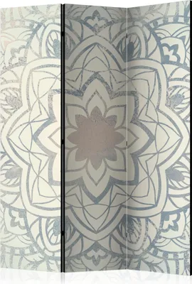 Produktbild von 3-teiliger Doppelseitiger Vlies Paravent - Winter Mandala 135x172 cm Orient f-A-0486-z-b