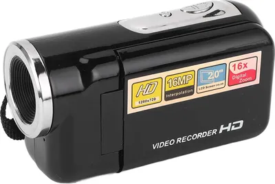 Obrázok produktu pre 1080P 16MP digitálny zoom USB videokamera s 2" otočnou obrazovkou na cesty (čierna)