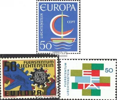 Produktbild von Briefmarken Liechtenstein 1966 Mi 469,474,481 (kompl.Ausg.) postfrisch Europa