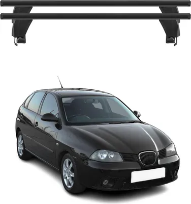 Image de Menabo Barres de toit Transversales pour Seat Ibiza III 2002-2009 Alu Noir ABE